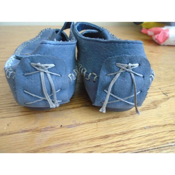 Hush Puppies Womens Moccasin Gray Strap Buckle Leather BOHO Native Sz 10M - Picture 5 of 9